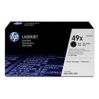 hewlett packard hp bundle 49x black smart print cartridge yield 6 000