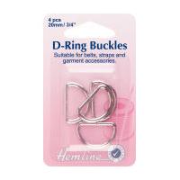 Hemline D-Ring Buckles 25 mm 4 Pack