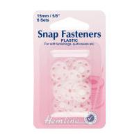 Hemline Plastic Snap Fasteners 15 mm 6 Pack