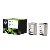 Hewlett Packard HP 940XL High Yield Black Inkjet Cartridge Pack of 2
