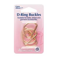 hemline brass d ring buckles 25 mm 4 pack