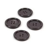 Hemline Brown Basic Jacket Button 4 Pack