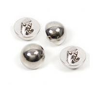 Hemline Silver Metal Dome Button 4 Pack