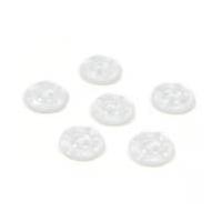 Hemline White Basic Scalloped Edge Button 6 Pack