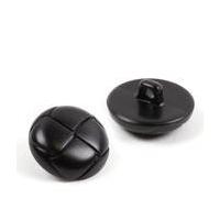 Hemline Black Novelty Faux Leather Button 2 Pack