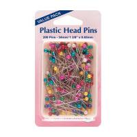 Hemline Plastic Headed Pins 200 Pack