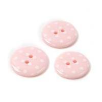 Hemline Pink Novelty Spotty Button 3 Pack