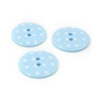 Hemline Sky Blue Novelty Spotty Button 3 Pack