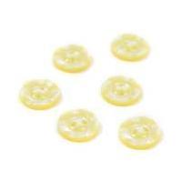 hemline yellow basic scalloped edge button 6 pack