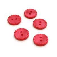 Hemline Red Basic Fancy Edge Button 5 Pack