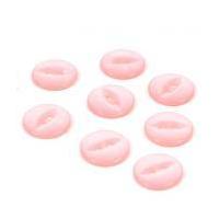 Hemline Pink Basic Fish Eye Button 8 Pack