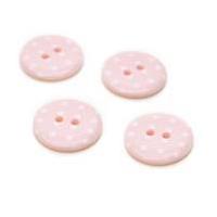 hemline pink novelty spotty button 4 pack