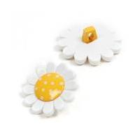 Hemline Yellow Novelty Flower Button 2 Pack