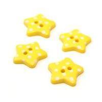 Hemline Yellow Novelty Star Button 4 Pack