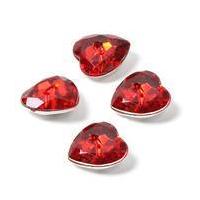 Hemline Red Novelty Crystal Button 4 Pack