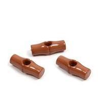 Hemline Brown Basic Rectangle Button 3 Pack