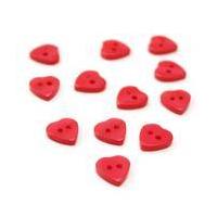 Hemline Red Basic Hearts Button 12 Pack