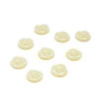 hemline cream basic scalloped edge button 9 pack