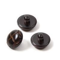 Hemline Brown Novelty Faux Leather Button 3 Pack