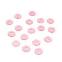 Hemline Pink Basic Cut Edge Button 17 Pack