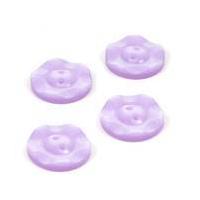 Hemline Lilac Basic Scalloped Edge Button 4 Pack