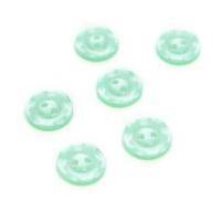 Hemline Light Green Basic Scalloped Edge Button 6 Pack