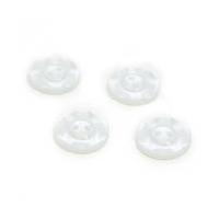 Hemline White Basic Scalloped Edge Button 4 Pack