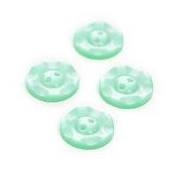 Hemline Light Green Basic Scalloped Edge Button 4 Pack