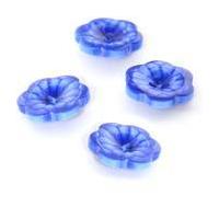 hemline royal blue novelty flower button 4 pack