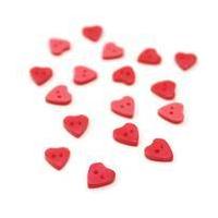 hemline red basic hearts button 17 pack