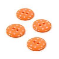 Hemline Orange Novelty Spotty Button 4 Pack