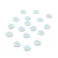 Hemline Sky Blue Basic Flower Button 17 Pack