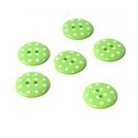 Hemline Light Green Novelty Spotty Button 6 Pack