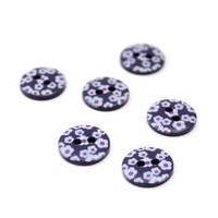 hemline blue novetly patterned button 6 pack