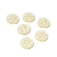 hemline cream basic star button 6 pack