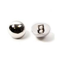 Hemline Silver Metal Dome Button 2 Pack