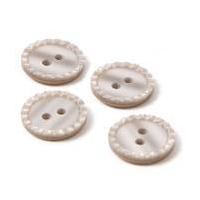 Hemline Brown Basic Fancy Edge Button 4 Pack