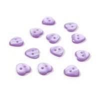 Hemline Lilac Basic Hearts Button 17 Pack