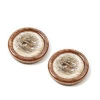 hemline brown basic knitwear button 2 pack