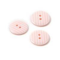 Hemline Pink Novelty Stripey Button 3 Pack