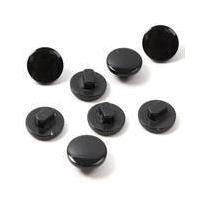 Hemline Black Basic Knitwear Button 8 Pack