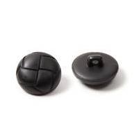 Hemline Black Novelty Faux Leather Button 2 Pack