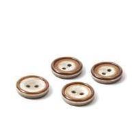 Hemline Brown Basic Knitwear Button 4 Pack