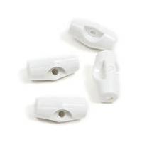 Hemline White Basic Barrel Button 4 Pack