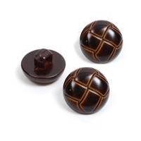 Hemline Brown Novelty Round Shank Button 3 Pack