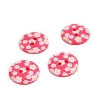 Hemline Red Novelty Patterned Button 4 Pack