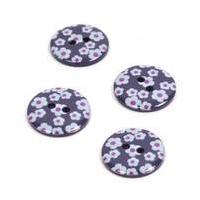 hemline blue novelty patterned button 4 pack