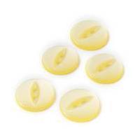 Hemline Yellow Basic Fish Eye Button 5 Pack