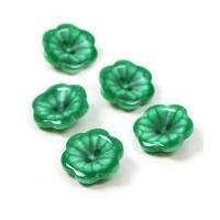 hemline emerald novelty flower button 5 pack