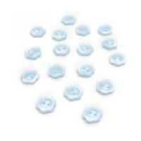 Hemline Sky Blue Basic Flower Button 17 Pack